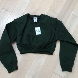 Ronny Kobo SR forest green Devin cropped sweatshirt